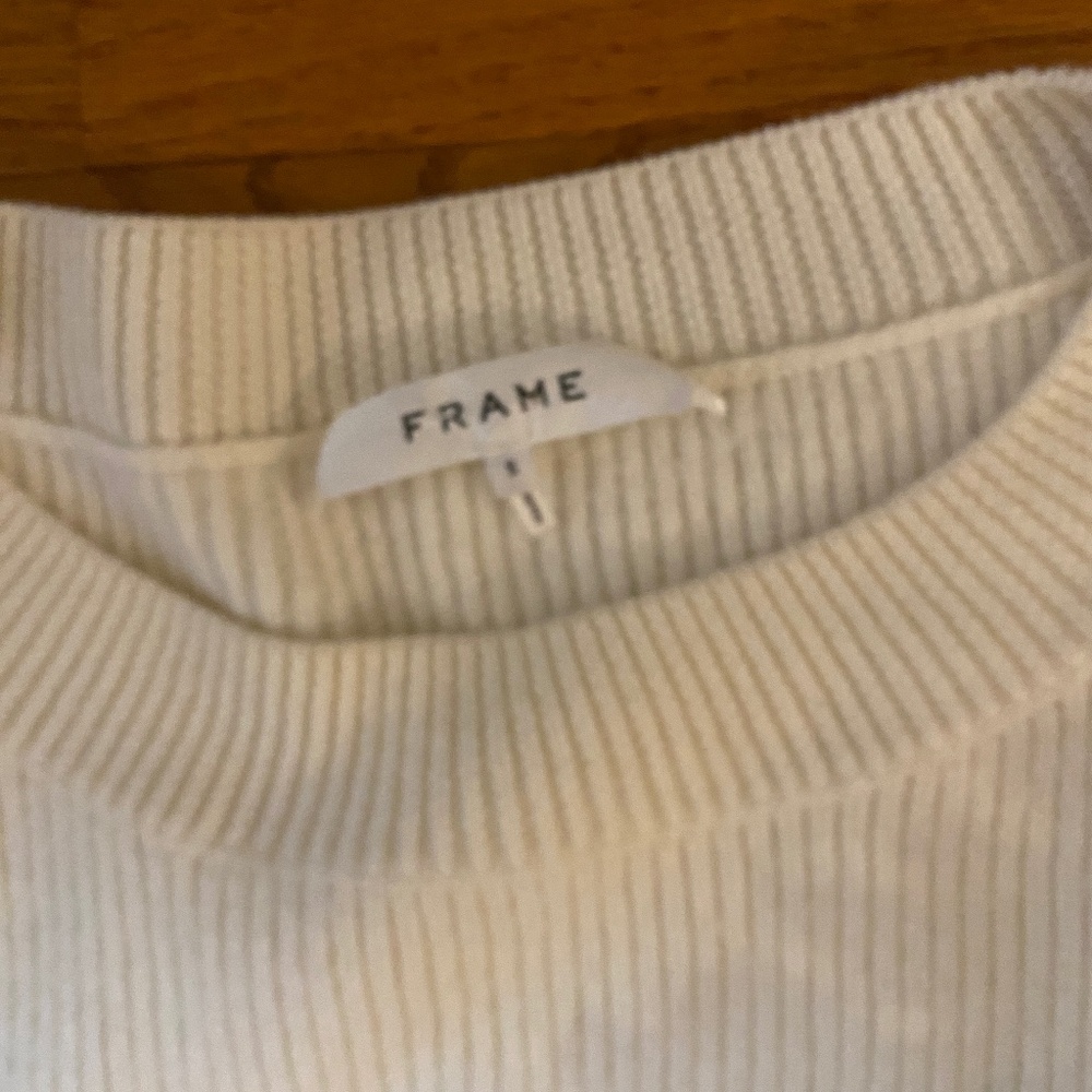 Frame Ribbed Ruffle Wool Blend Sweater Ruffle Slouchy - Picture 3 of 6